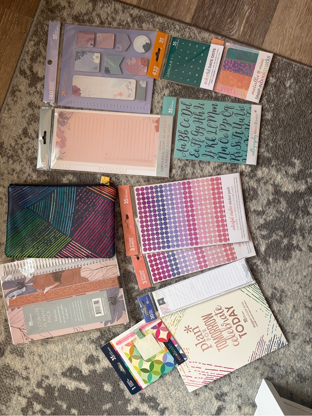 Erin Condren Home Office Planner Set - Teal, Purple, Pink, Coral, Green